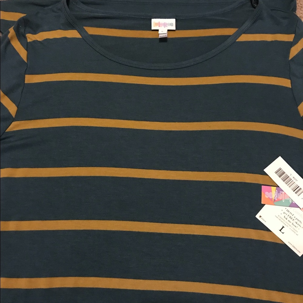 LuLaRoe Julia - Navy and Mustard Yellow